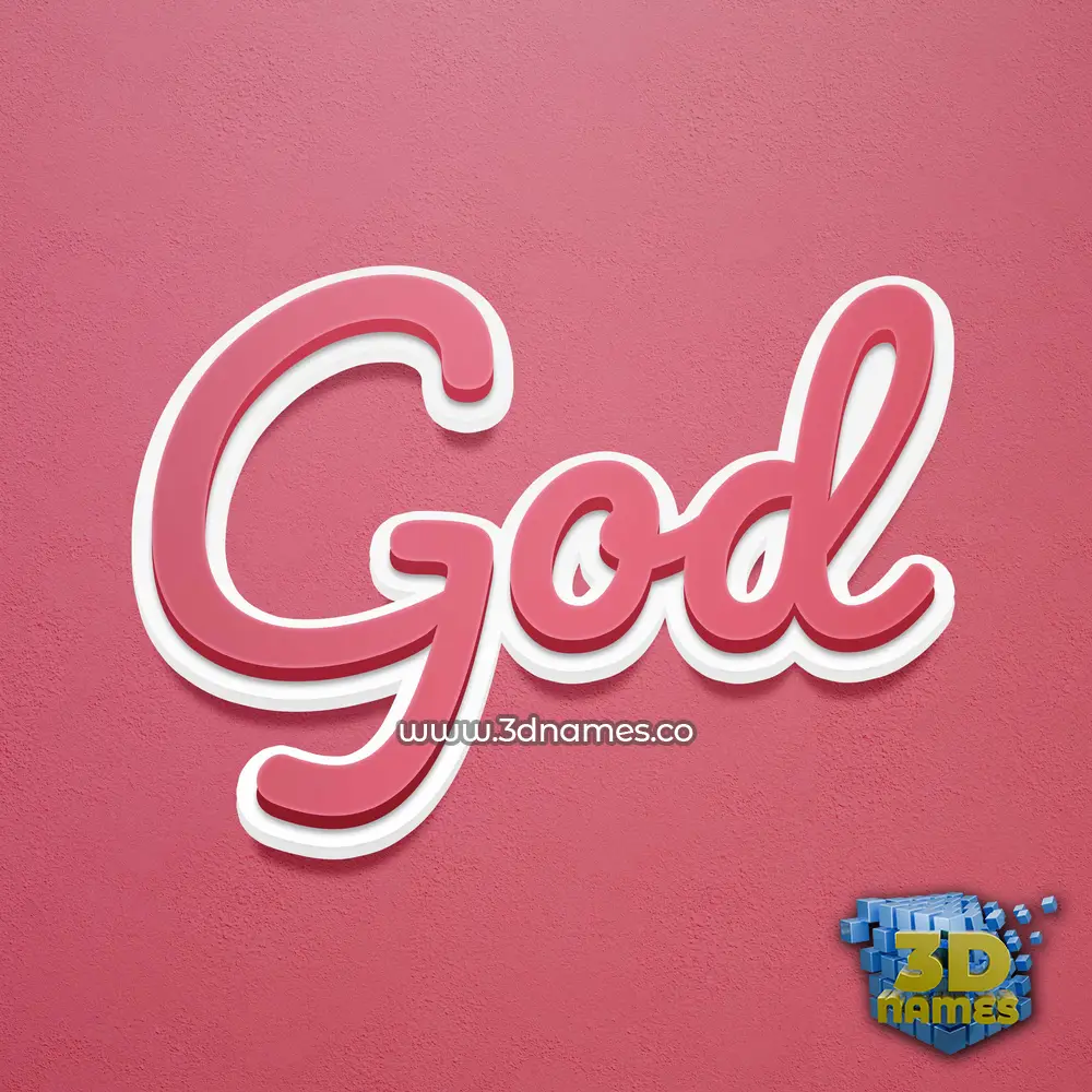 god in Red Scribble style - 3D name wallpaper