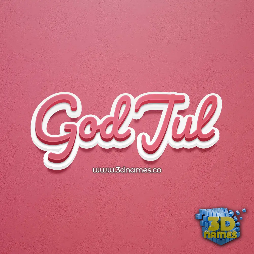 god jul in Red Scribble style - 3D name wallpaper