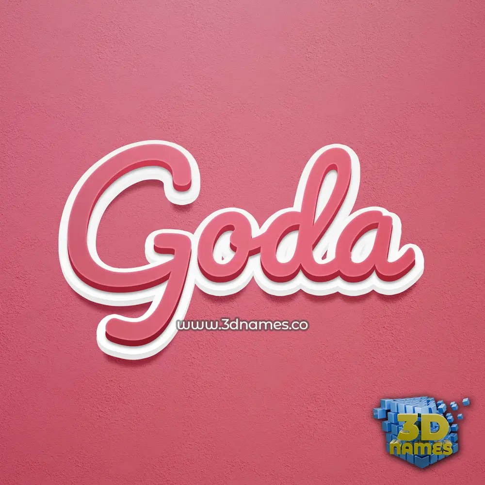 goda in Red Scribble style - 3D name wallpaper