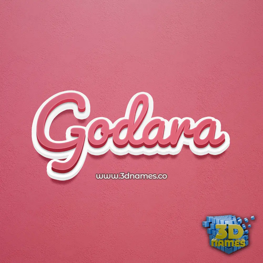godara in Red Scribble style - 3D name wallpaper
