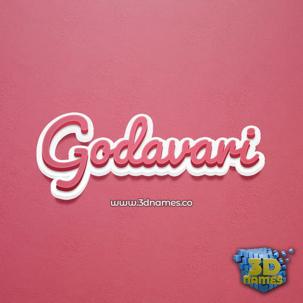 godavari in Red Scribble style - 3D name wallpaper