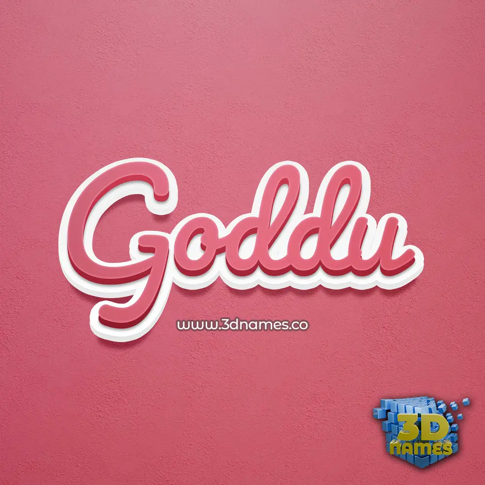 goddu in Red Scribble style - 3D name wallpaper