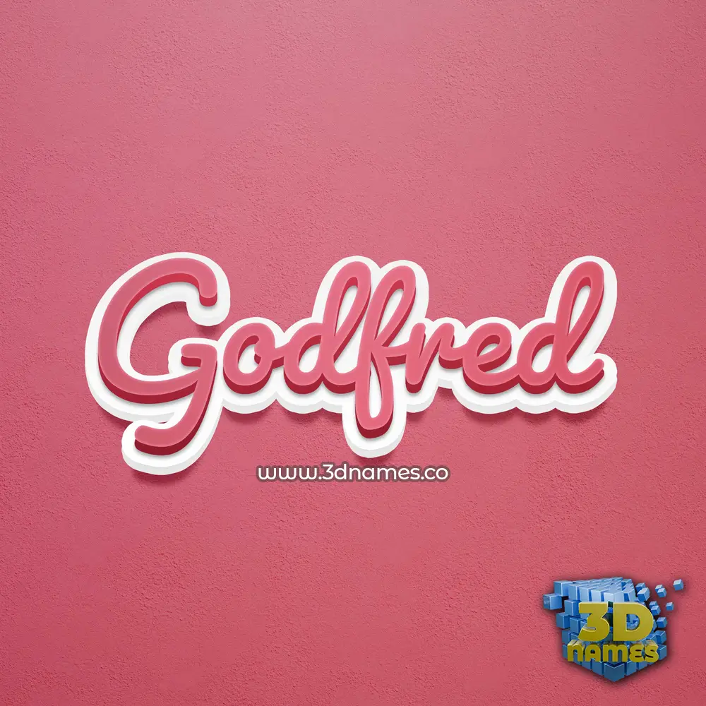 godfred in Red Scribble style - 3D name wallpaper