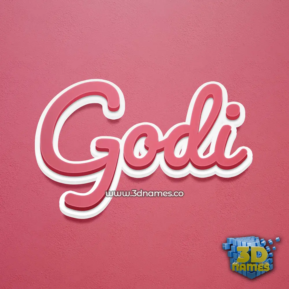 godi in Red Scribble style - 3D name wallpaper