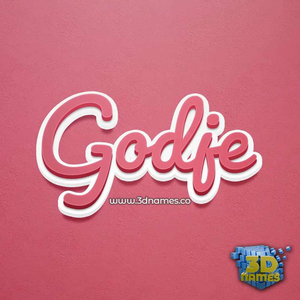 godje in Red Scribble style - 3D name wallpaper