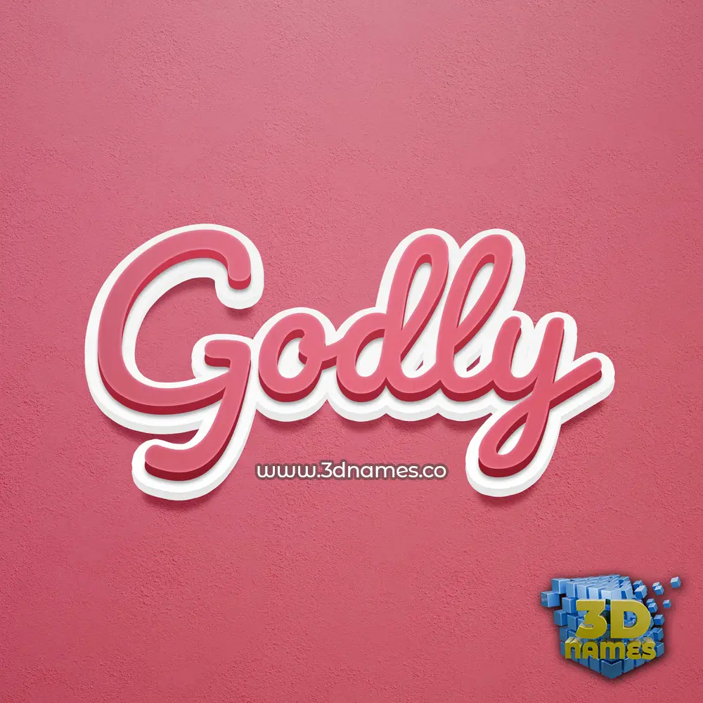 godly in Red Scribble style - 3D name wallpaper