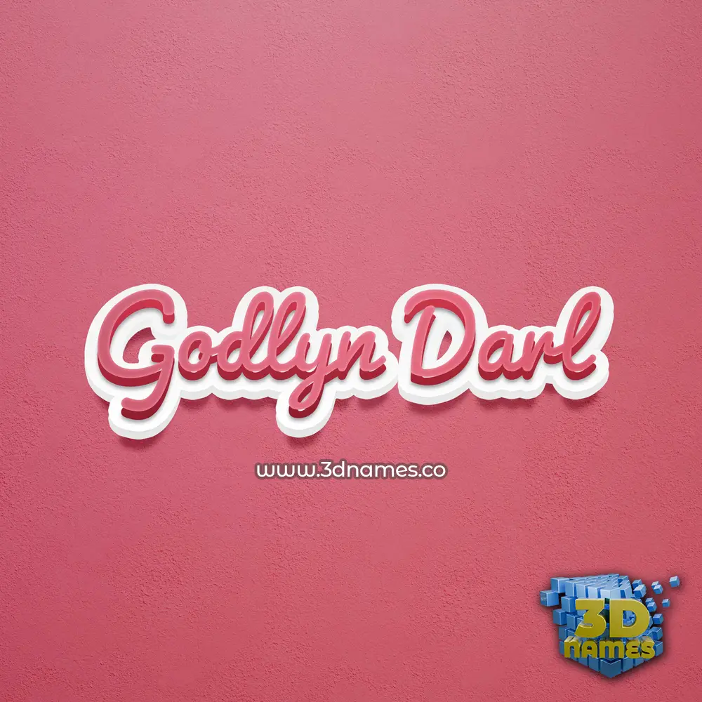 godlyn darl in Red Scribble style - 3D name wallpaper