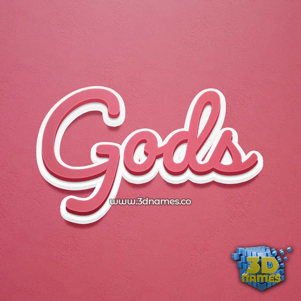 gods in Red Scribble style - 3D name wallpaper