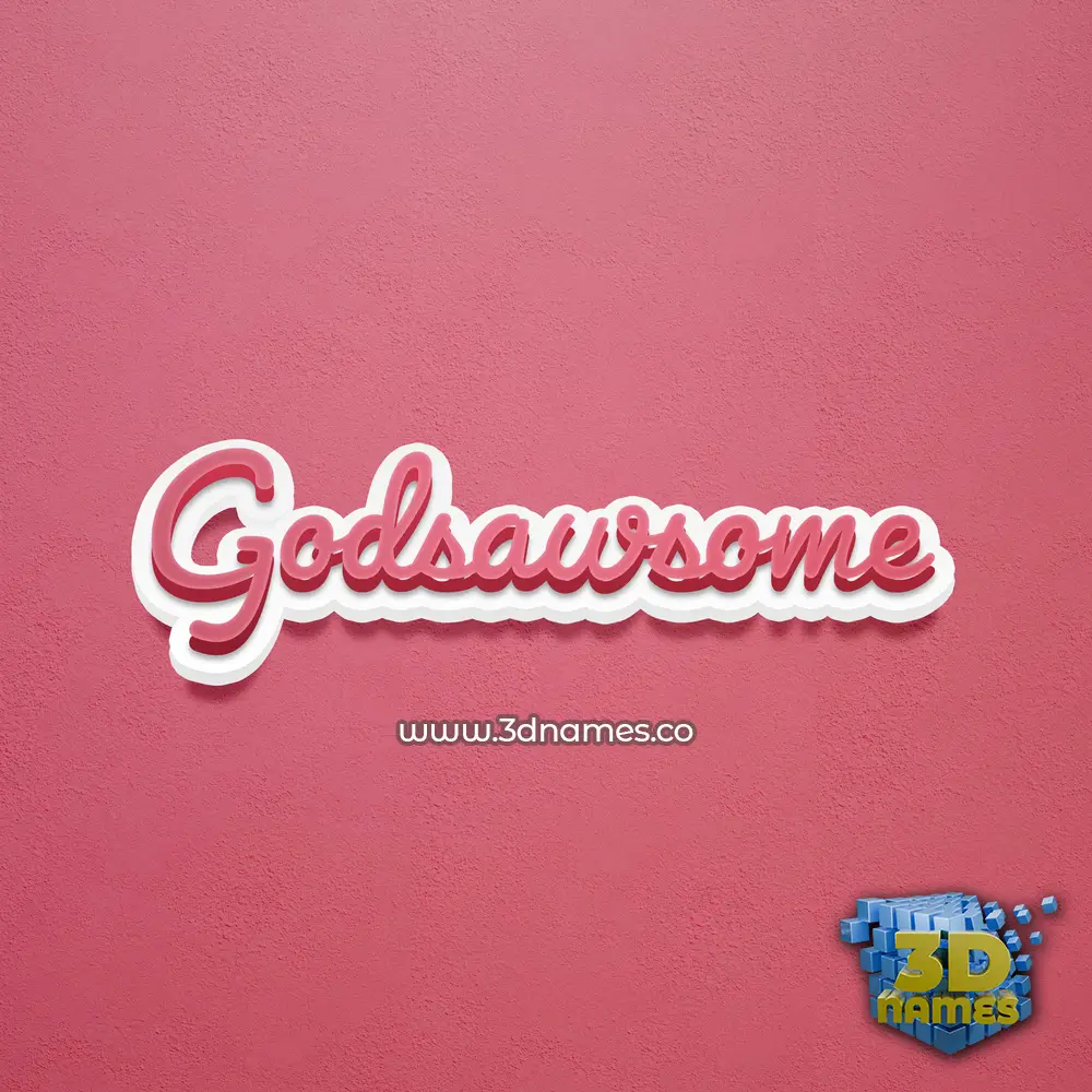 godsawsome in Red Scribble style - 3D name wallpaper