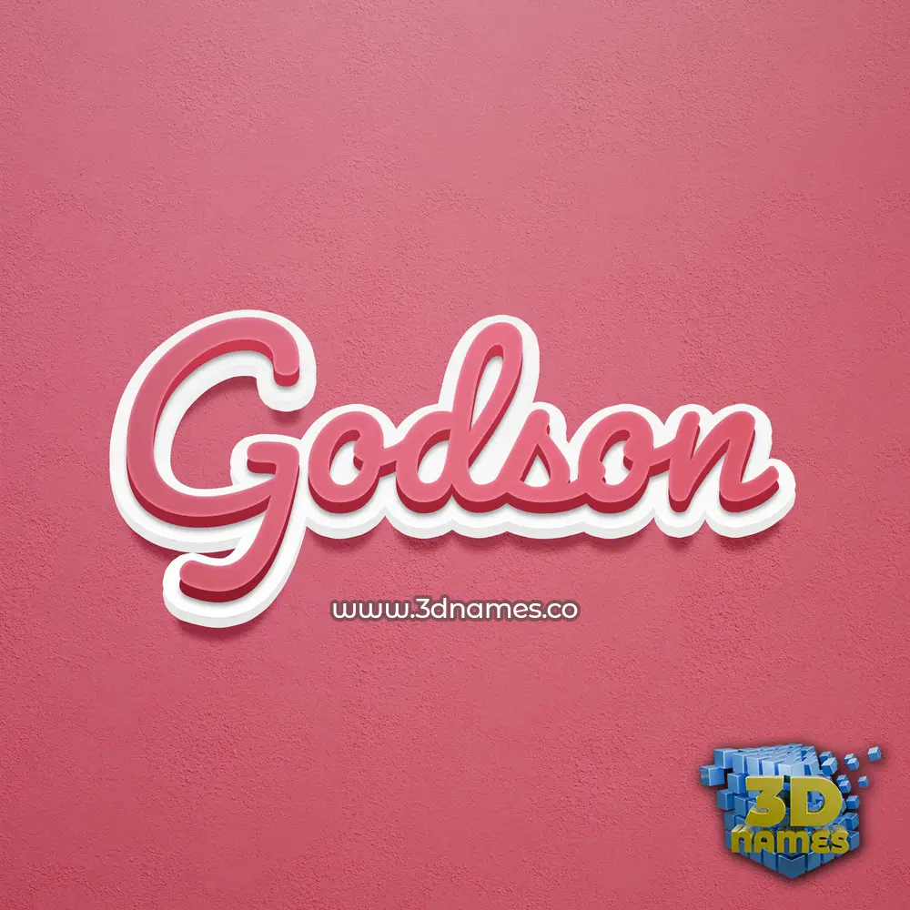 godson in Red Scribble style - 3D name wallpaper