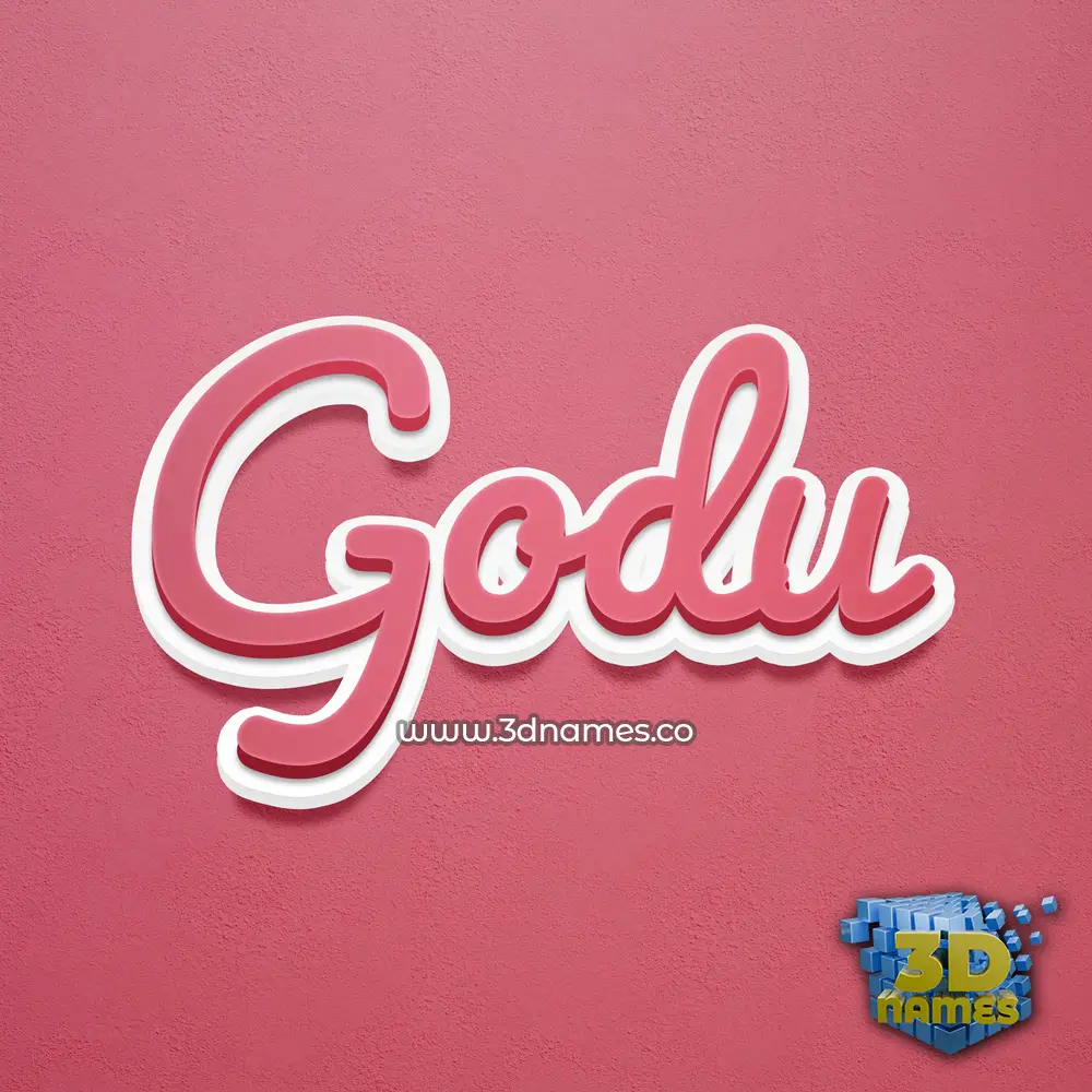 godu in Red Scribble style - 3D name wallpaper