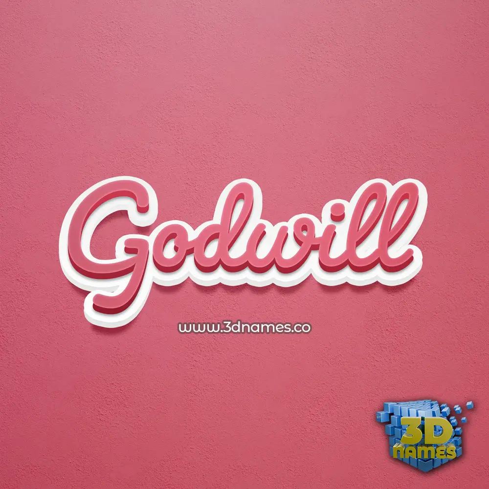 godwill in Red Scribble style - 3D name wallpaper