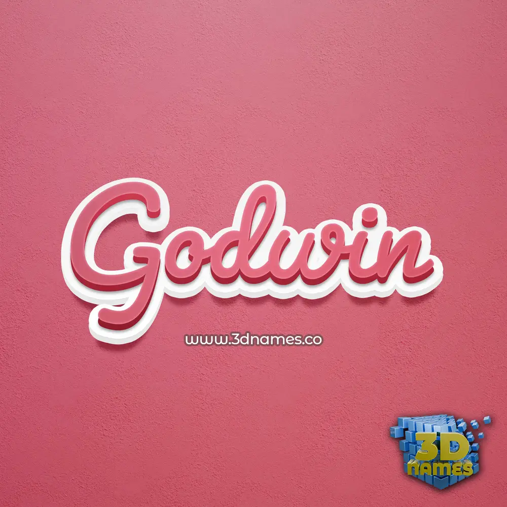 godwin in Red Scribble style - 3D name wallpaper