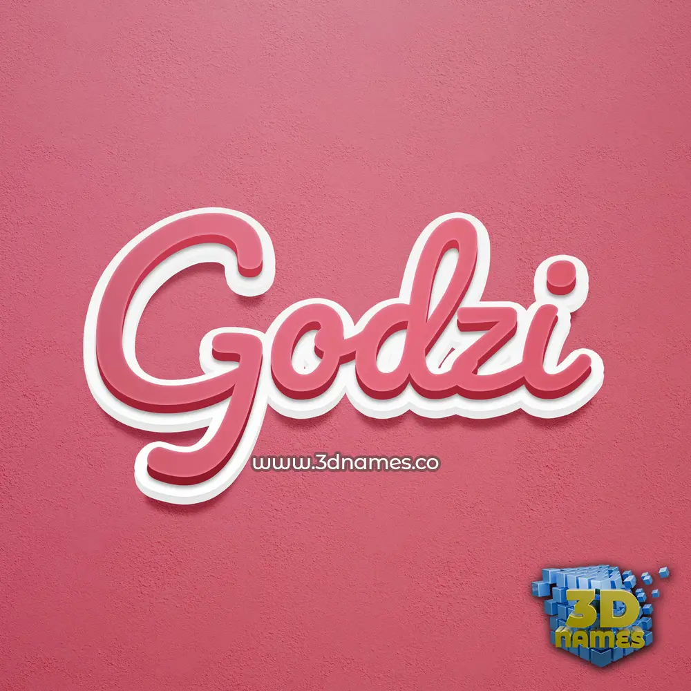 godzi in Red Scribble style - 3D name wallpaper