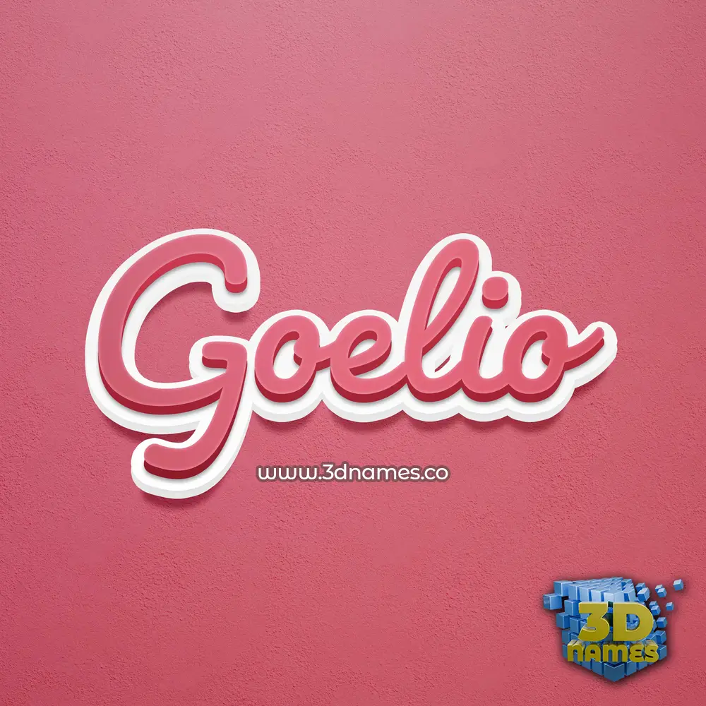 goelio in Red Scribble style - 3D name wallpaper