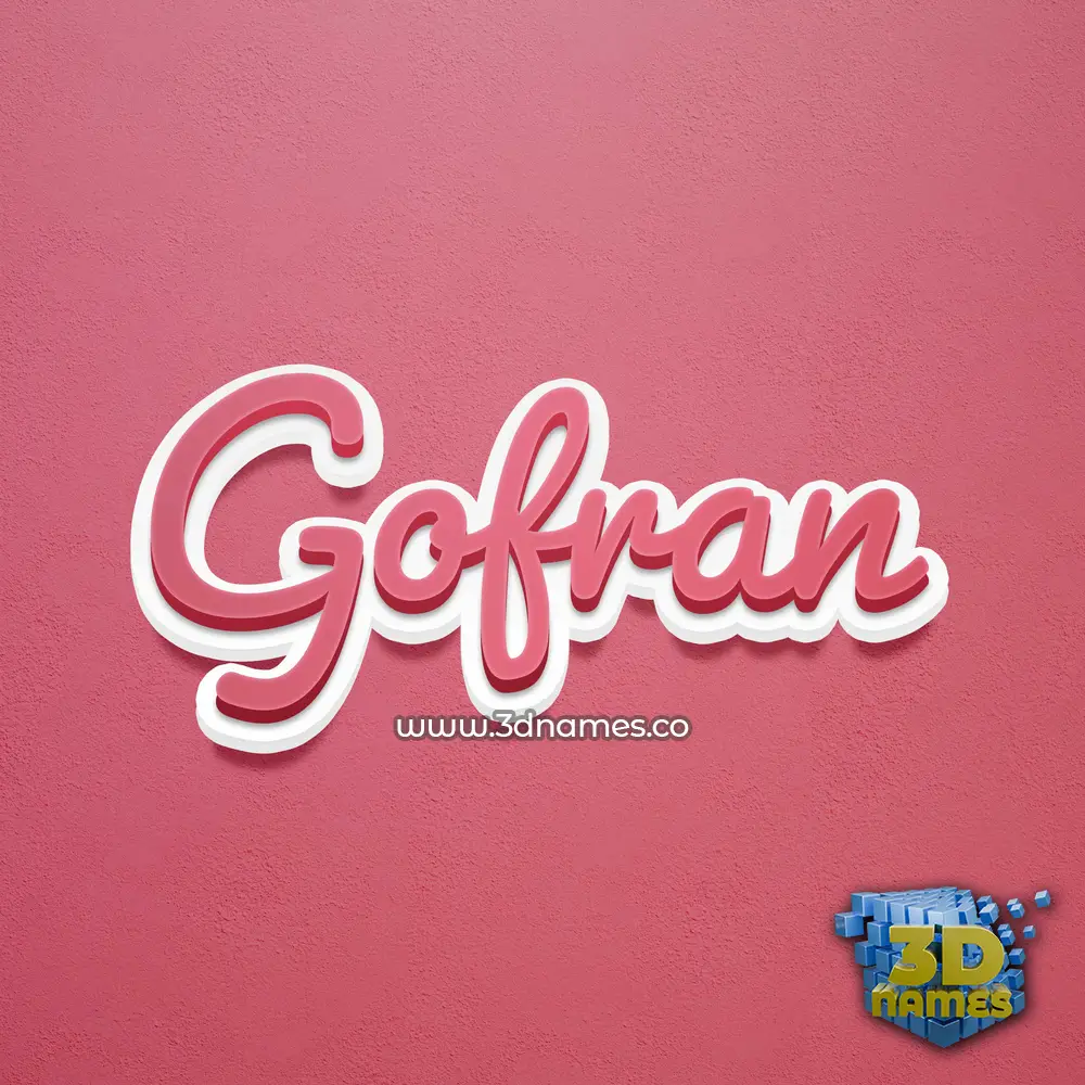 gofran in Red Scribble style - 3D name wallpaper