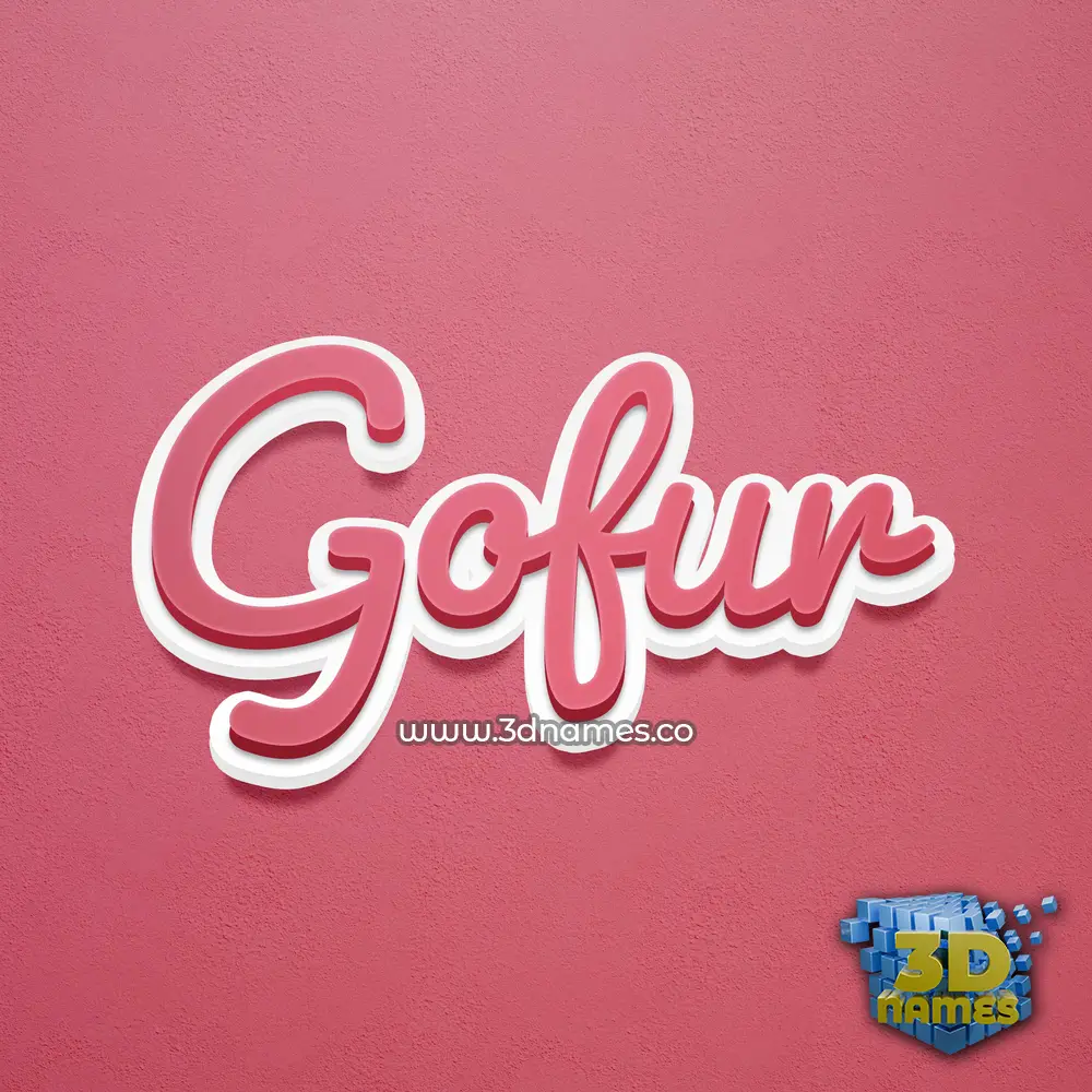 gofur in Red Scribble style - 3D name wallpaper