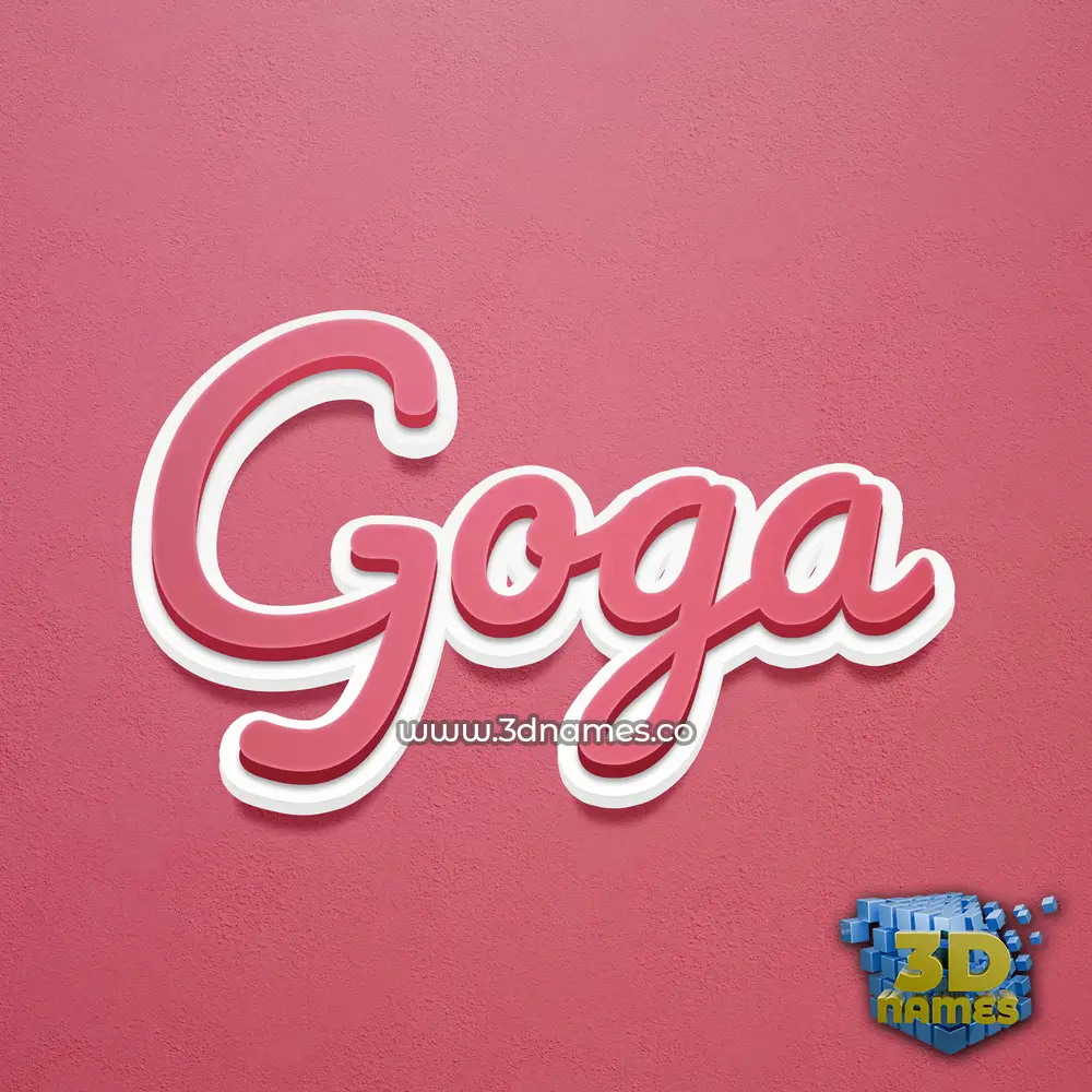 goga in Red Scribble style - 3D name wallpaper