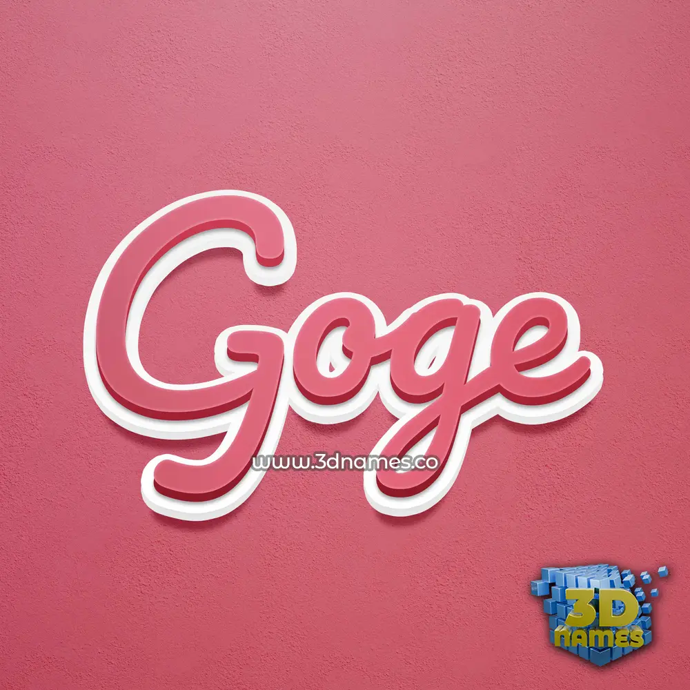 goge in Red Scribble style - 3D name wallpaper