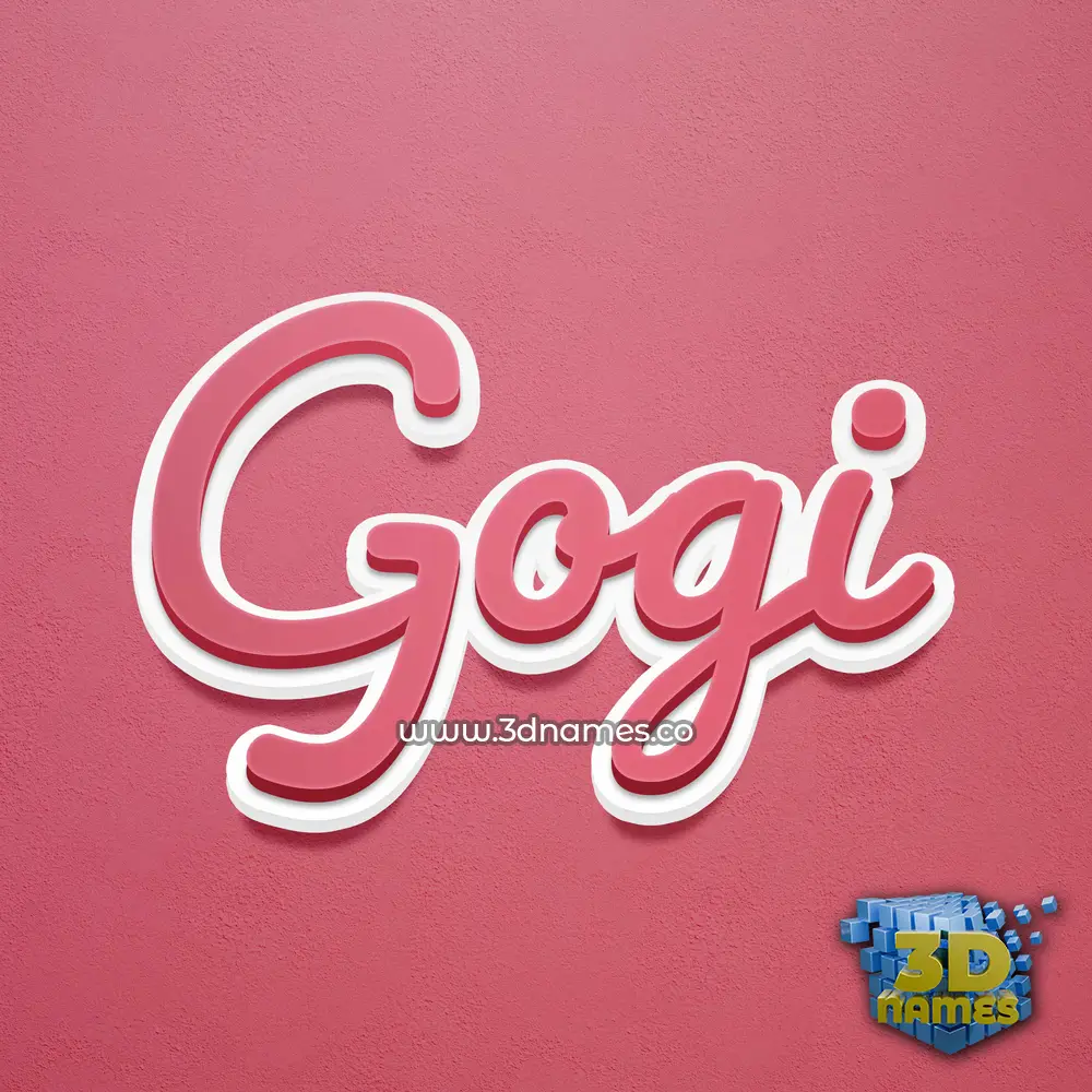 gogi in Red Scribble style - 3D name wallpaper