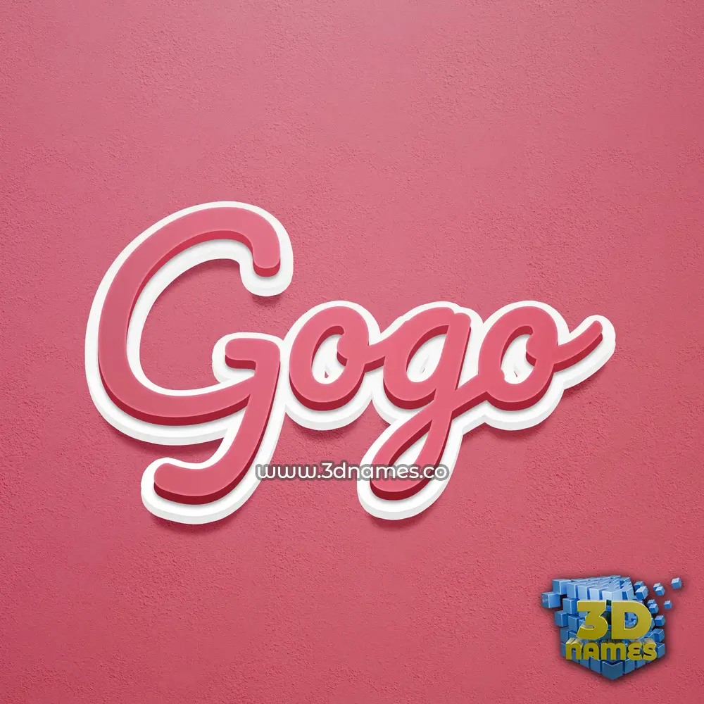 gogo in Red Scribble style - 3D name wallpaper