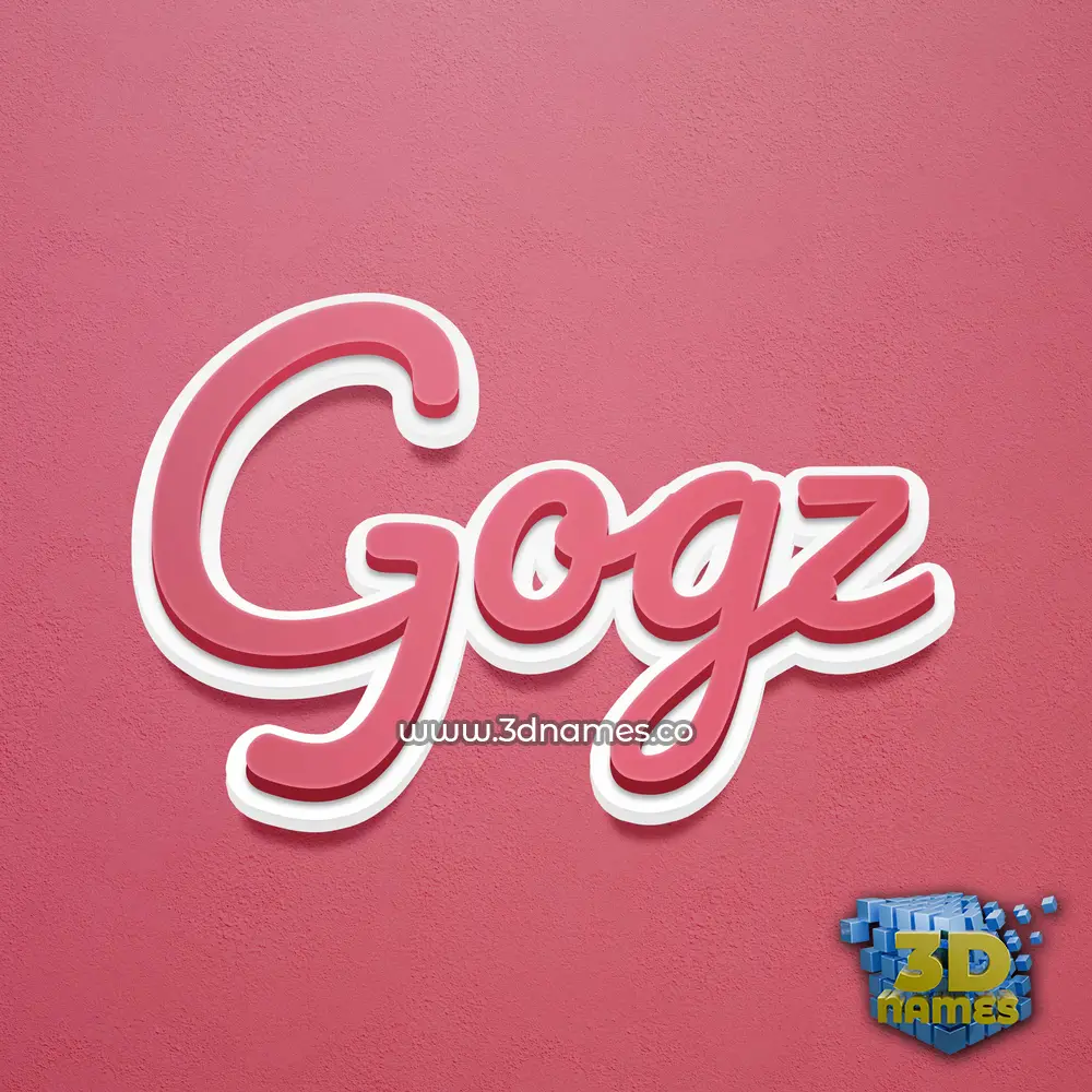 gogz in Red Scribble style - 3D name wallpaper