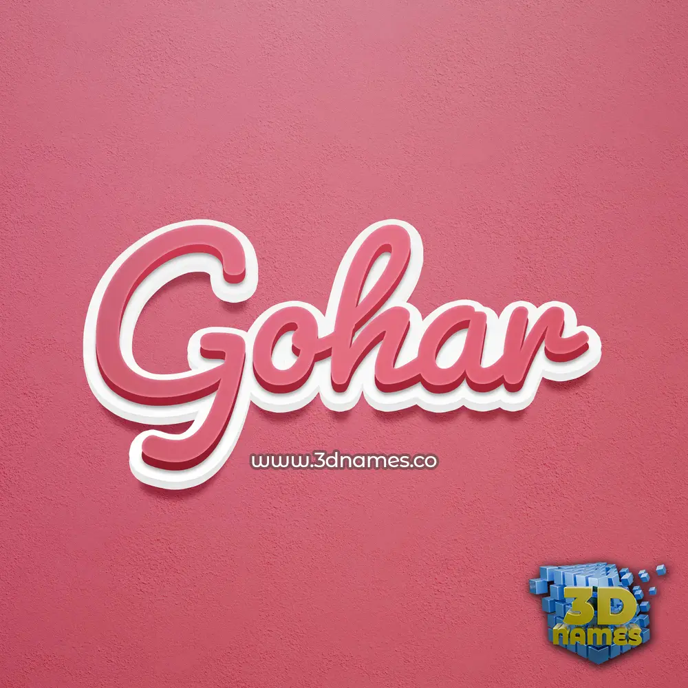 gohar in Red Scribble style - 3D name wallpaper