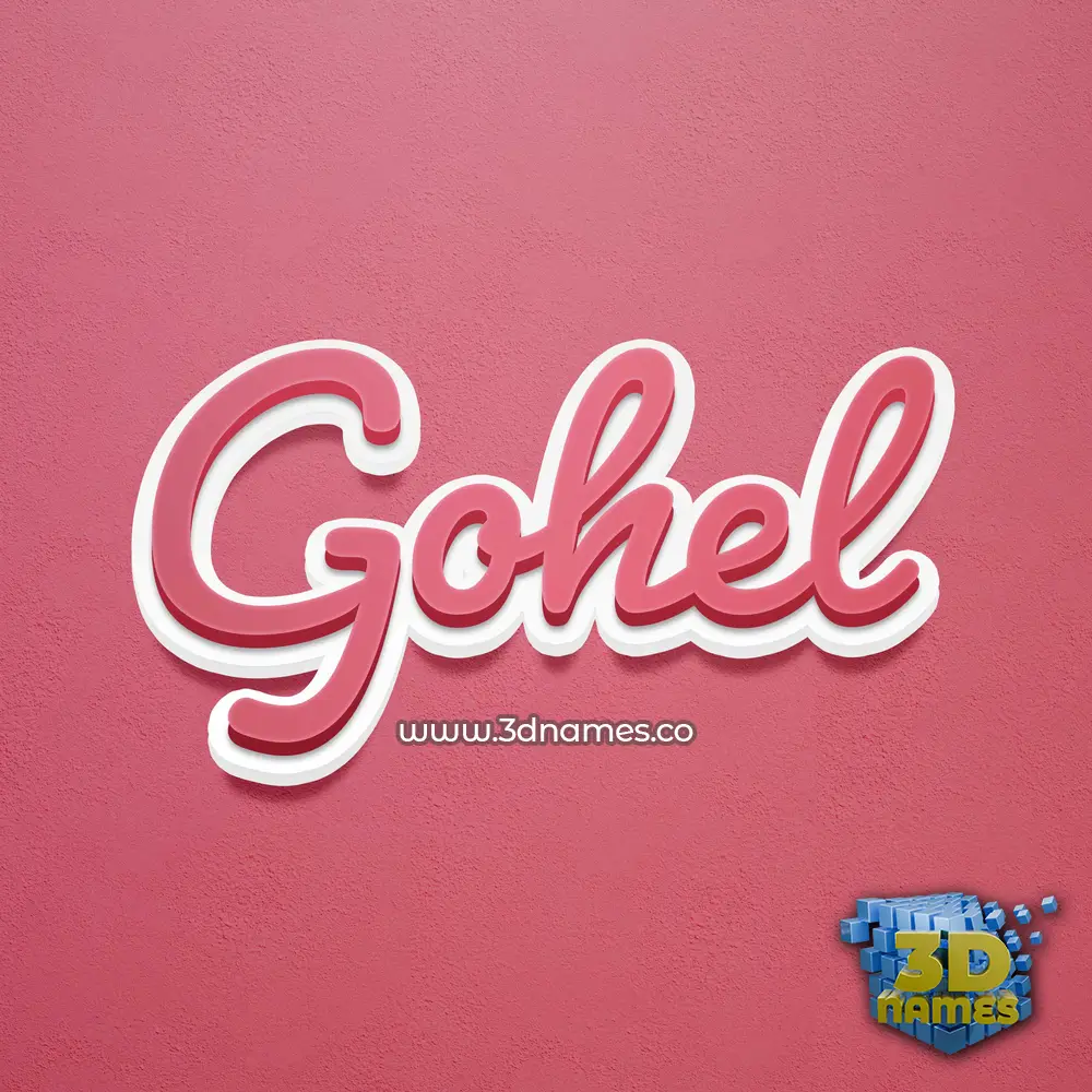 gohel in Red Scribble style - 3D name wallpaper