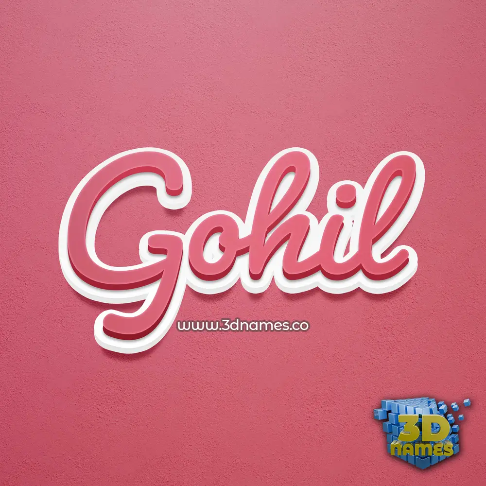 gohil in Red Scribble style - 3D name wallpaper
