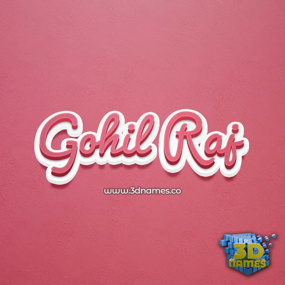 gohil raj in Red Scribble style - 3D name wallpaper