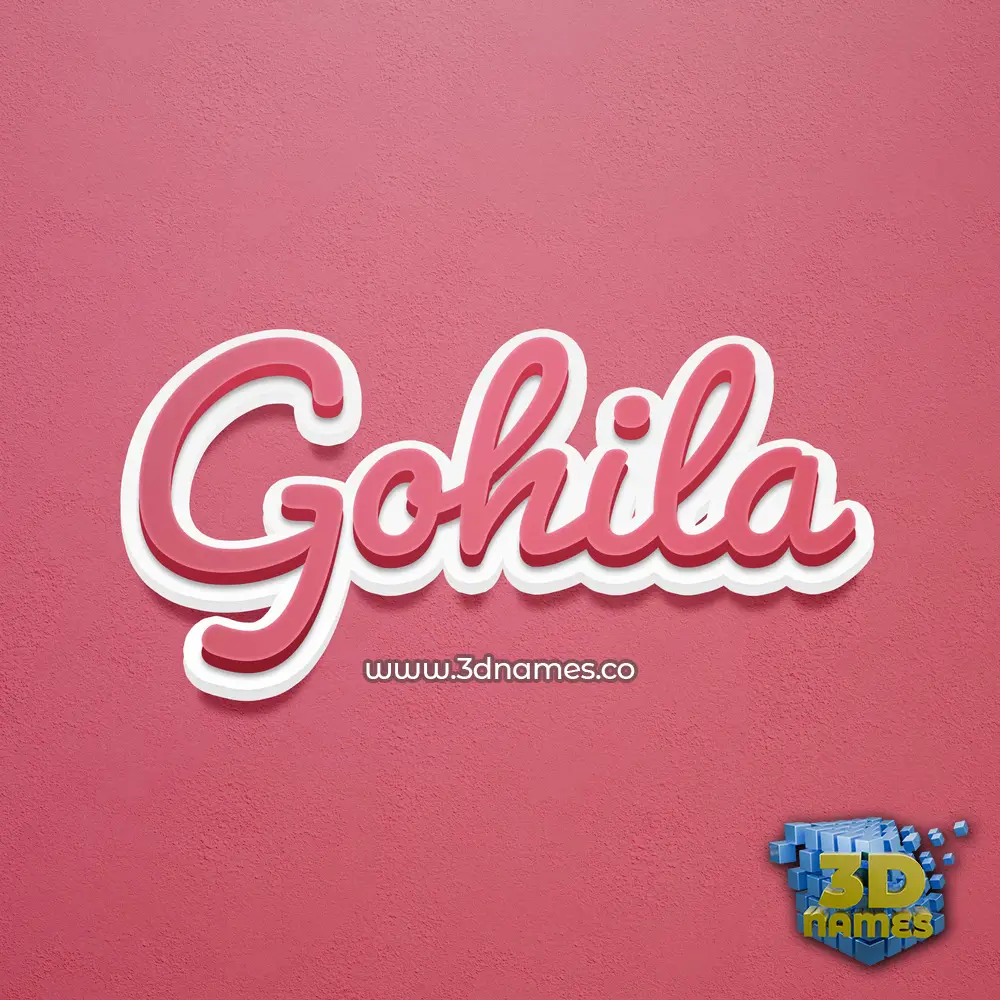 gohila in Red Scribble style - 3D name wallpaper
