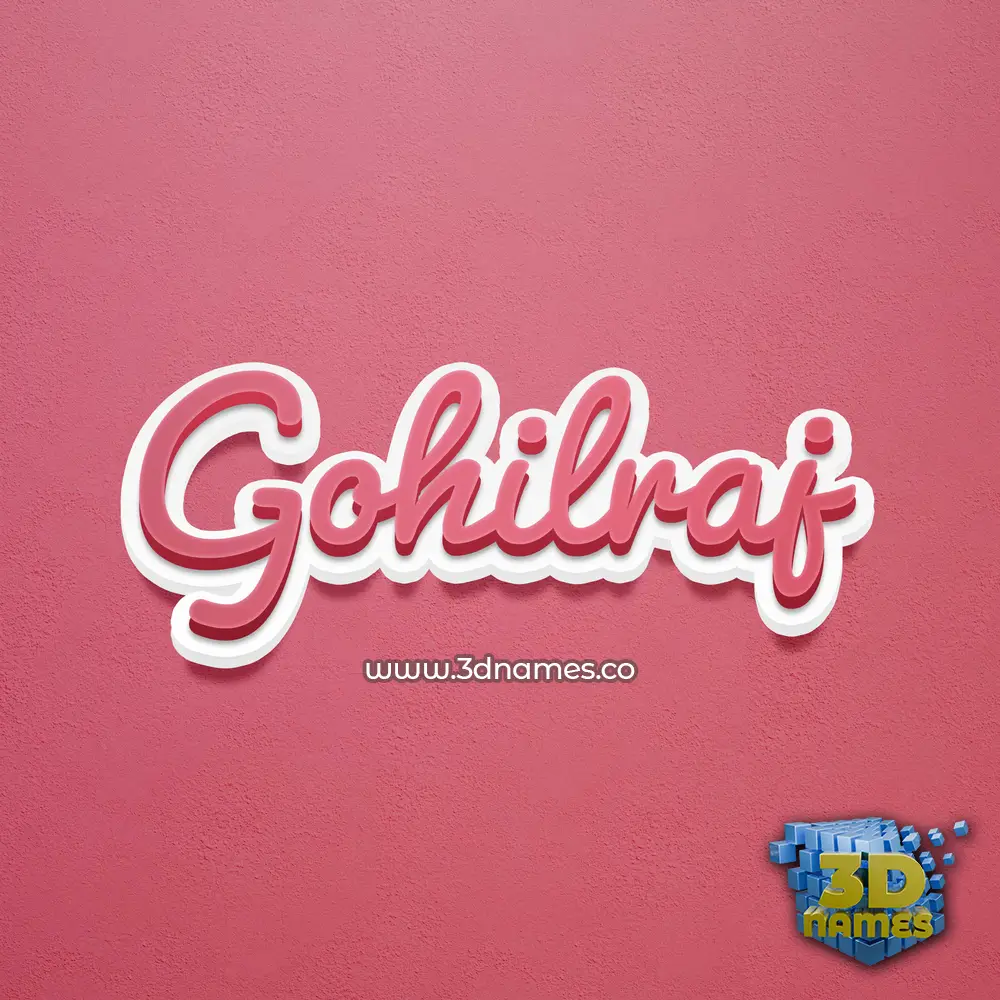 gohilraj in Red Scribble style - 3D name wallpaper