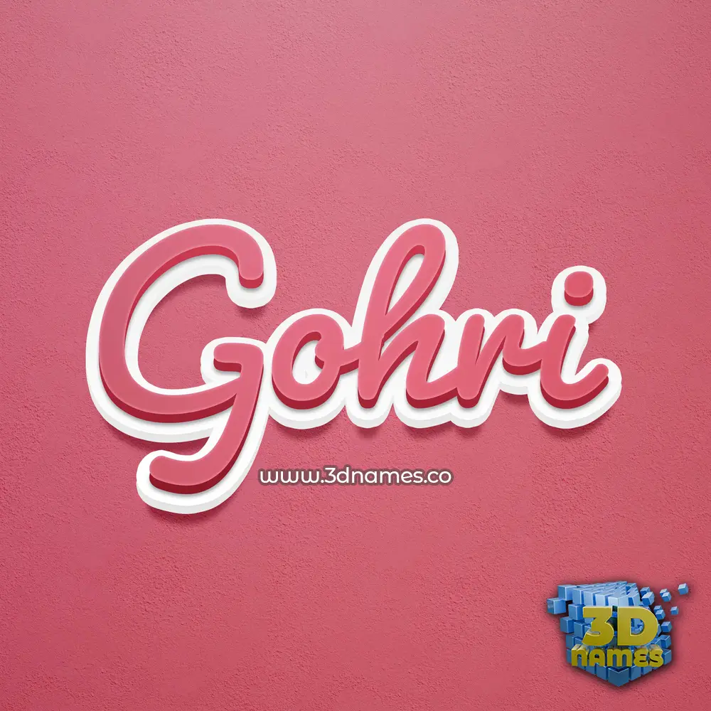 gohri in Red Scribble style - 3D name wallpaper