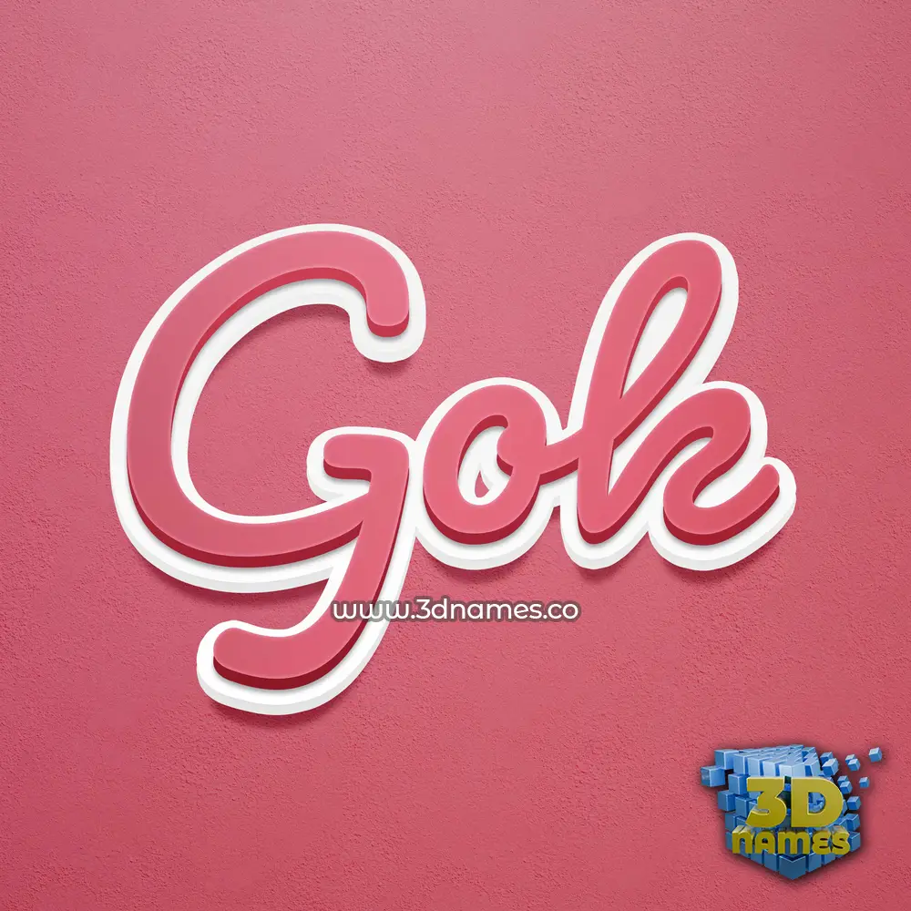 gok in Red Scribble style - 3D name wallpaper