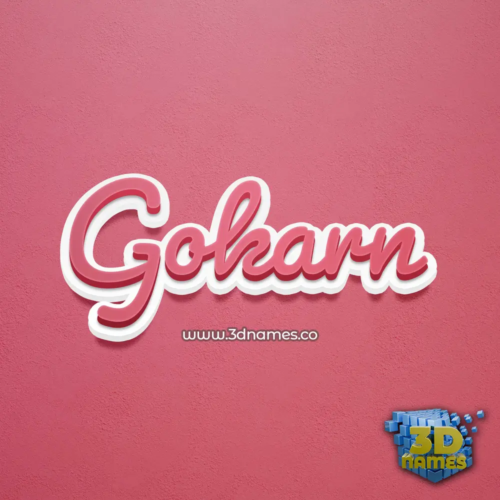 gokarn in Red Scribble style - 3D name wallpaper