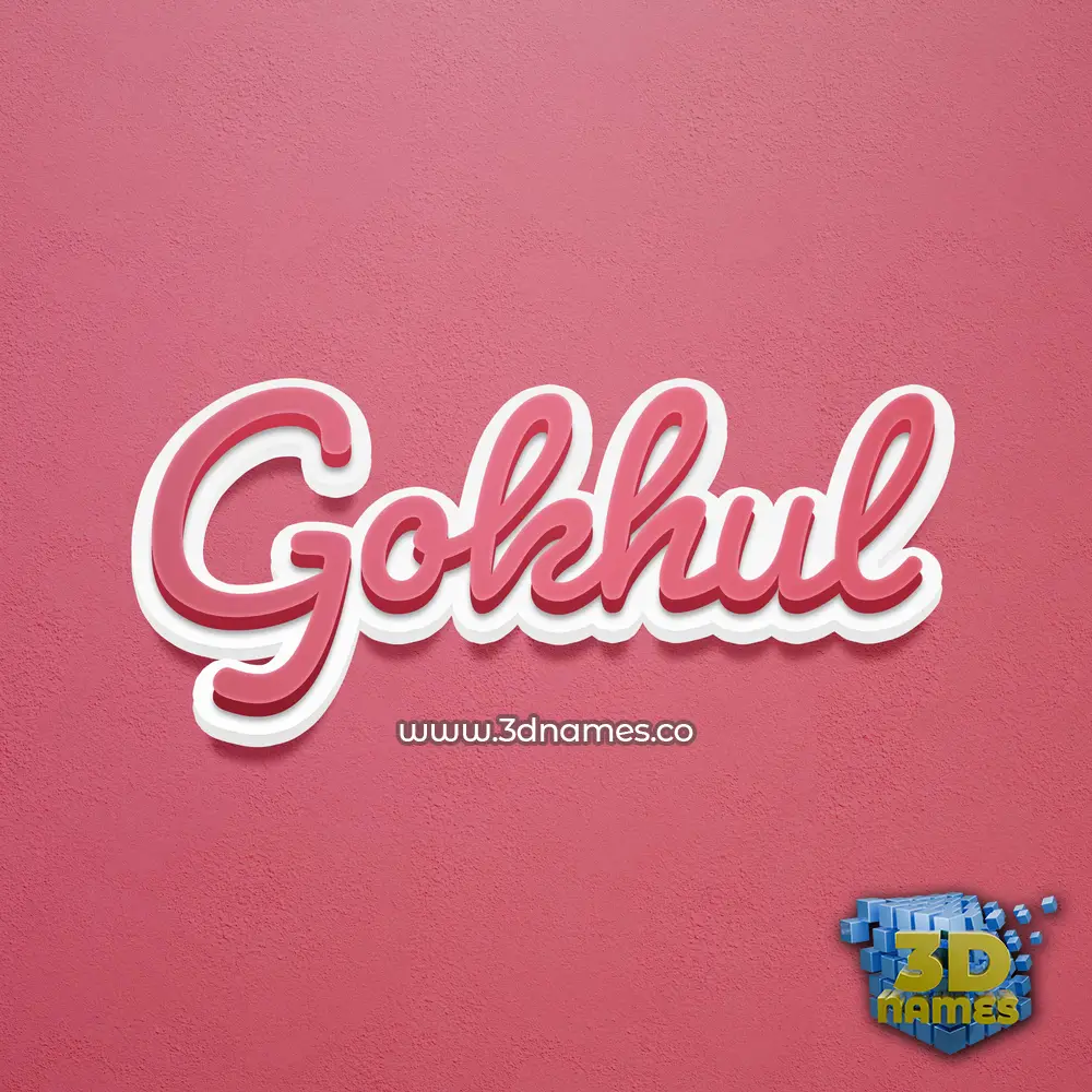 gokhul in Red Scribble style - 3D name wallpaper