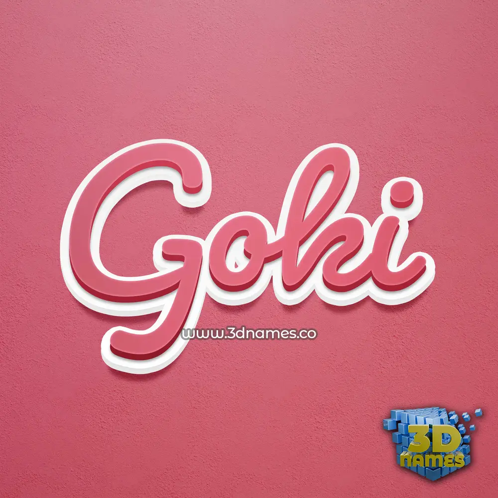 goki in Red Scribble style - 3D name wallpaper