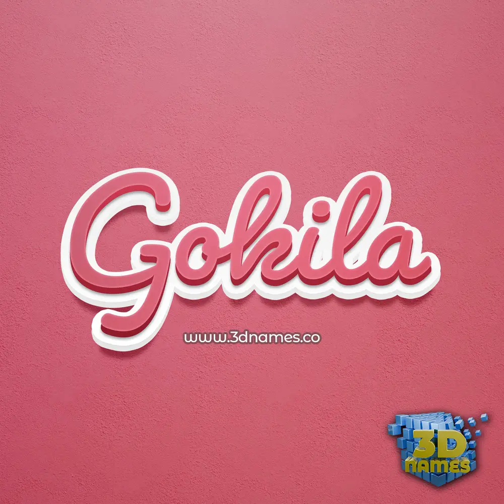 gokila in Red Scribble style - 3D name wallpaper