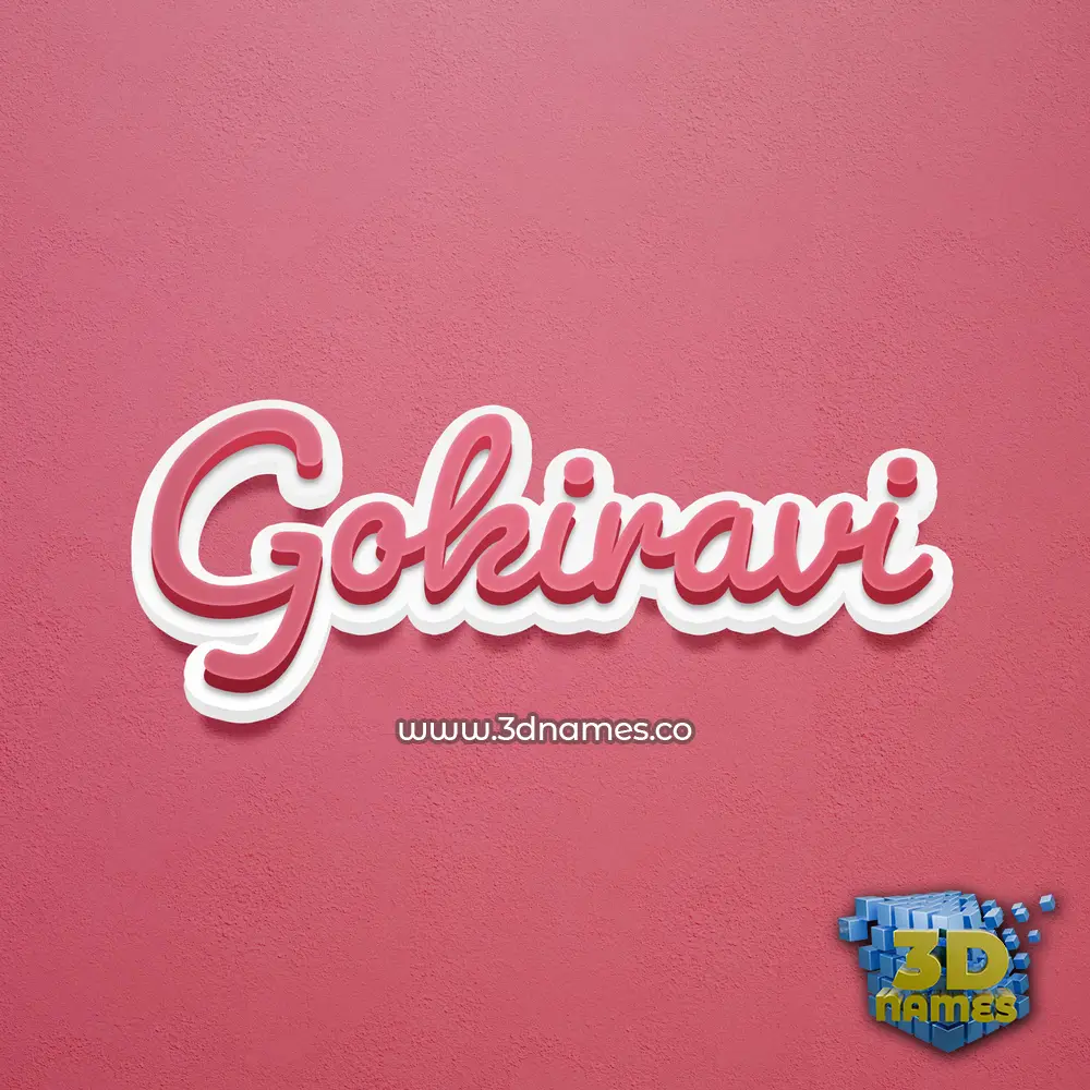 gokiravi in Red Scribble style - 3D name wallpaper