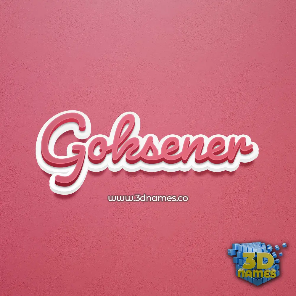 goksener in Red Scribble style - 3D name wallpaper