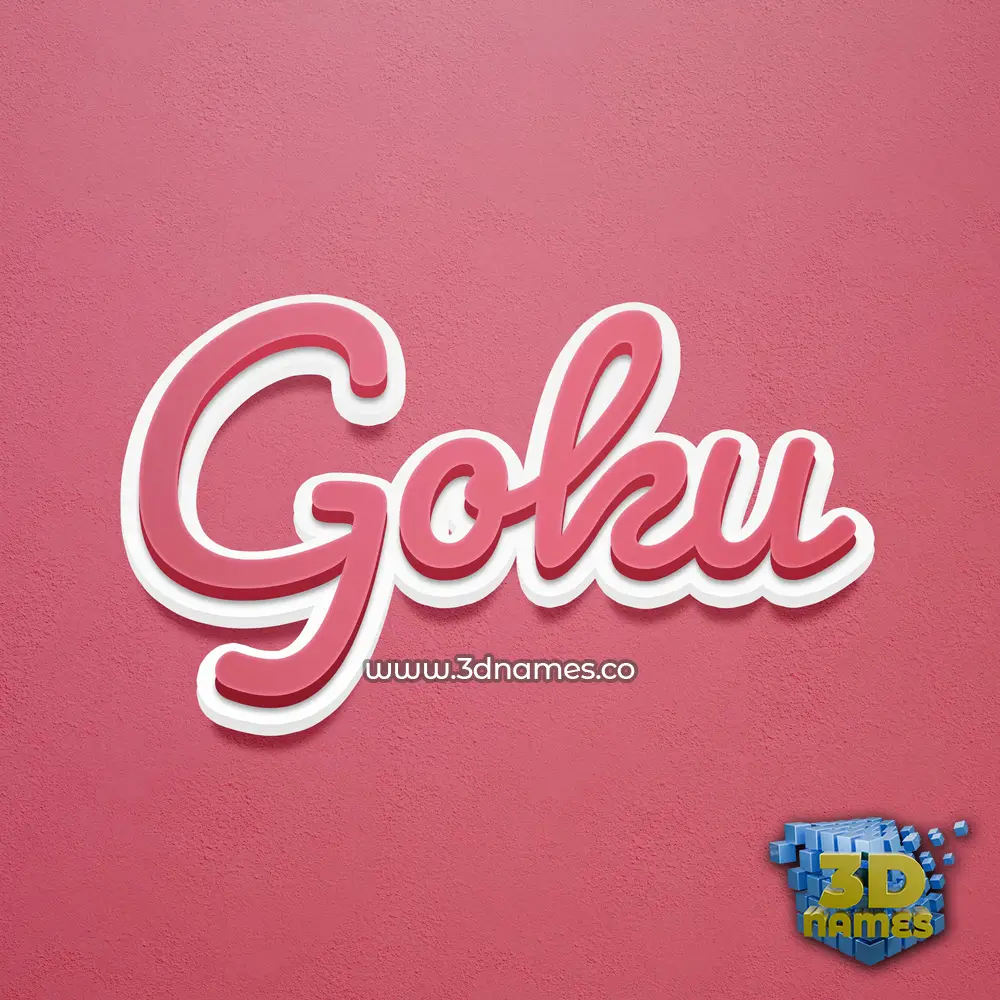goku in Red Scribble style - 3D name wallpaper