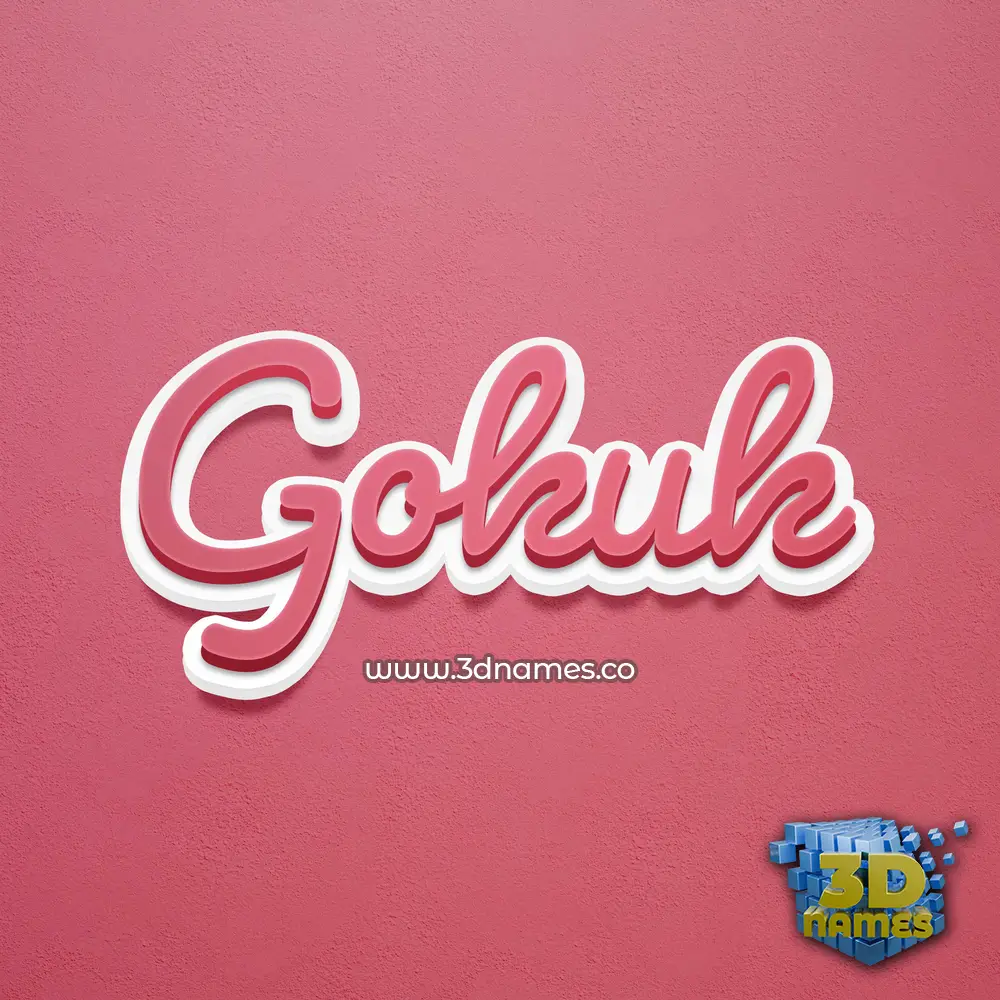 gokuk in Red Scribble style - 3D name wallpaper