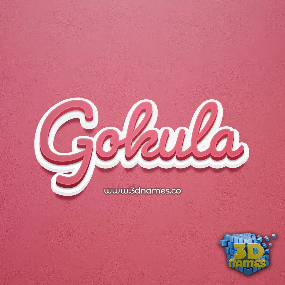gokula in Red Scribble style - 3D name wallpaper