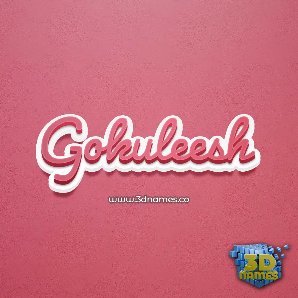 gokuleesh in Red Scribble style - 3D name wallpaper