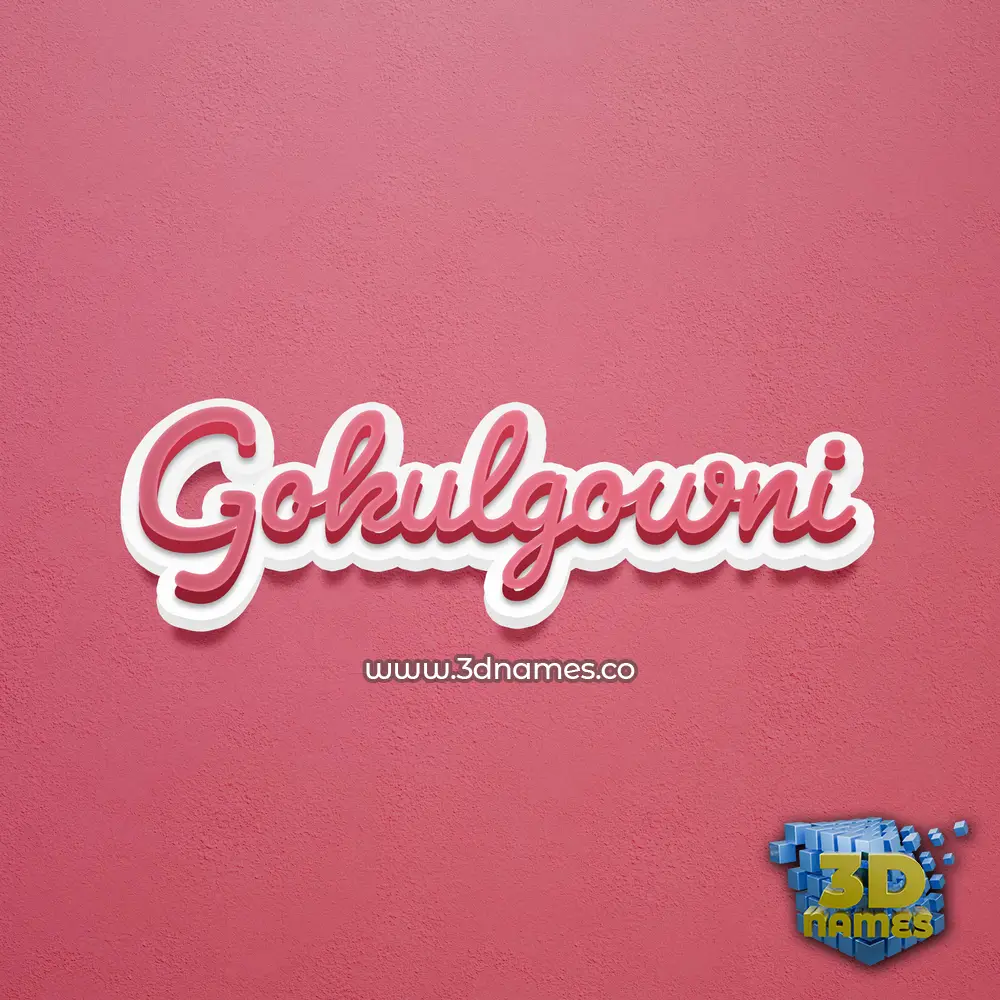 gokulgowni in Red Scribble style - 3D name wallpaper
