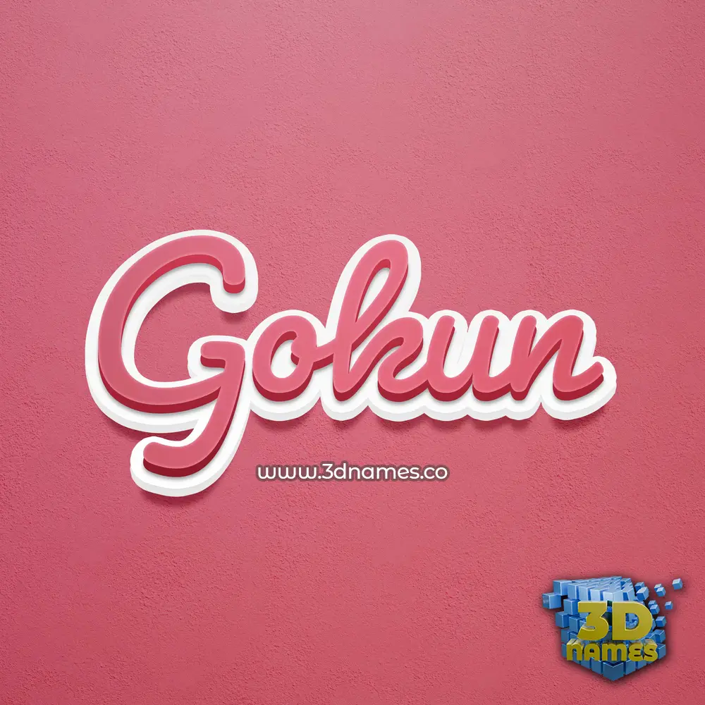 gokun in Red Scribble style - 3D name wallpaper