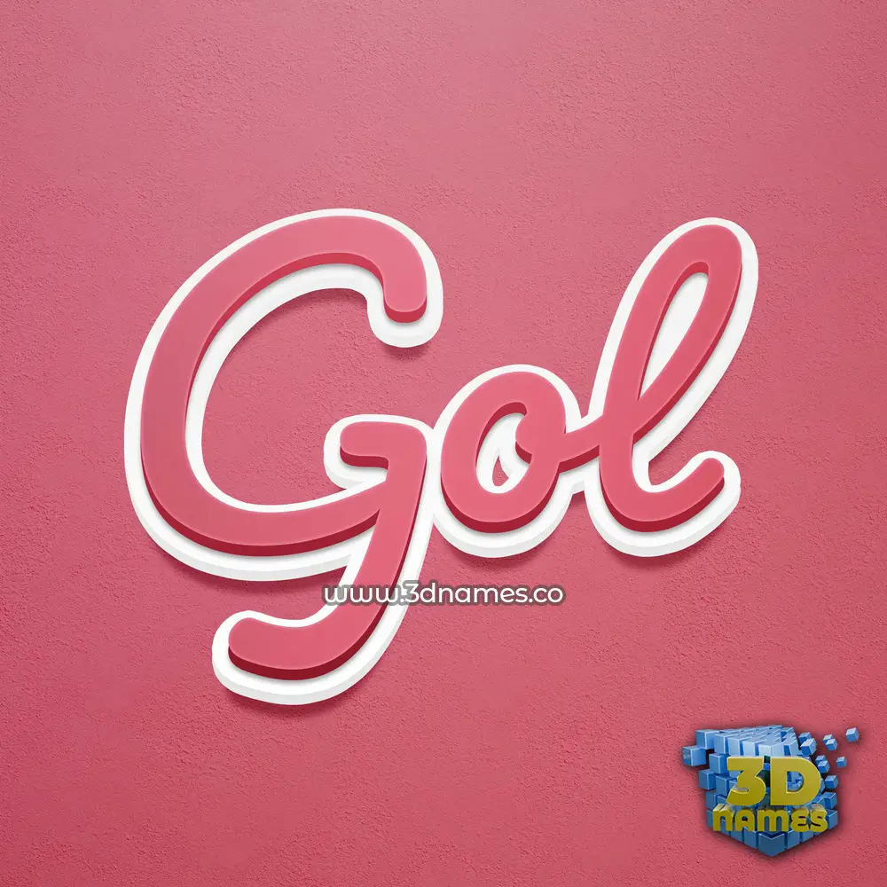 gol in Red Scribble style - 3D name wallpaper