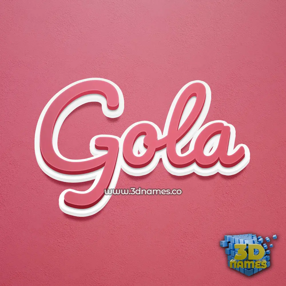 gola in Red Scribble style - 3D name wallpaper
