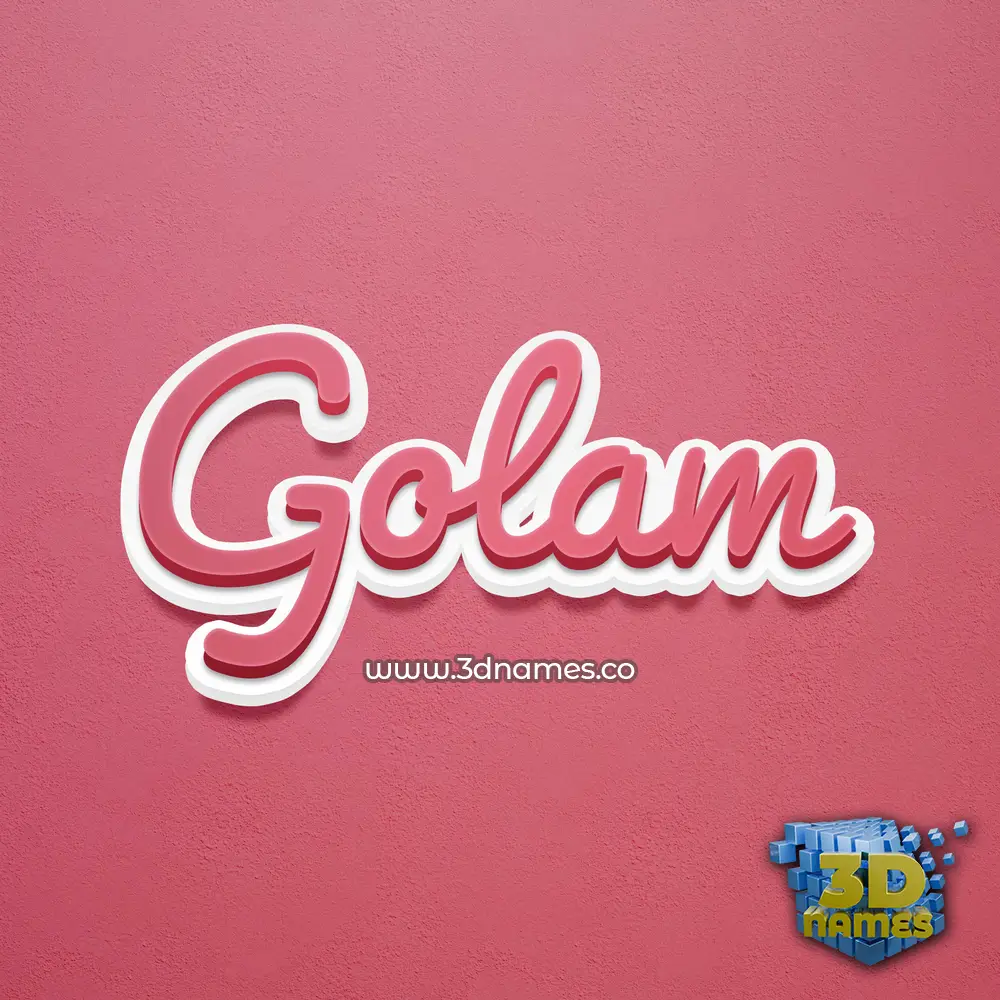 golam in Red Scribble style - 3D name wallpaper