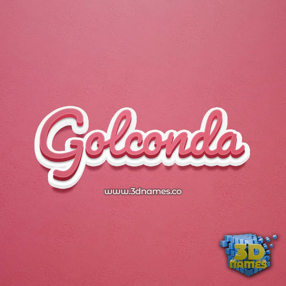golconda in Red Scribble style - 3D name wallpaper